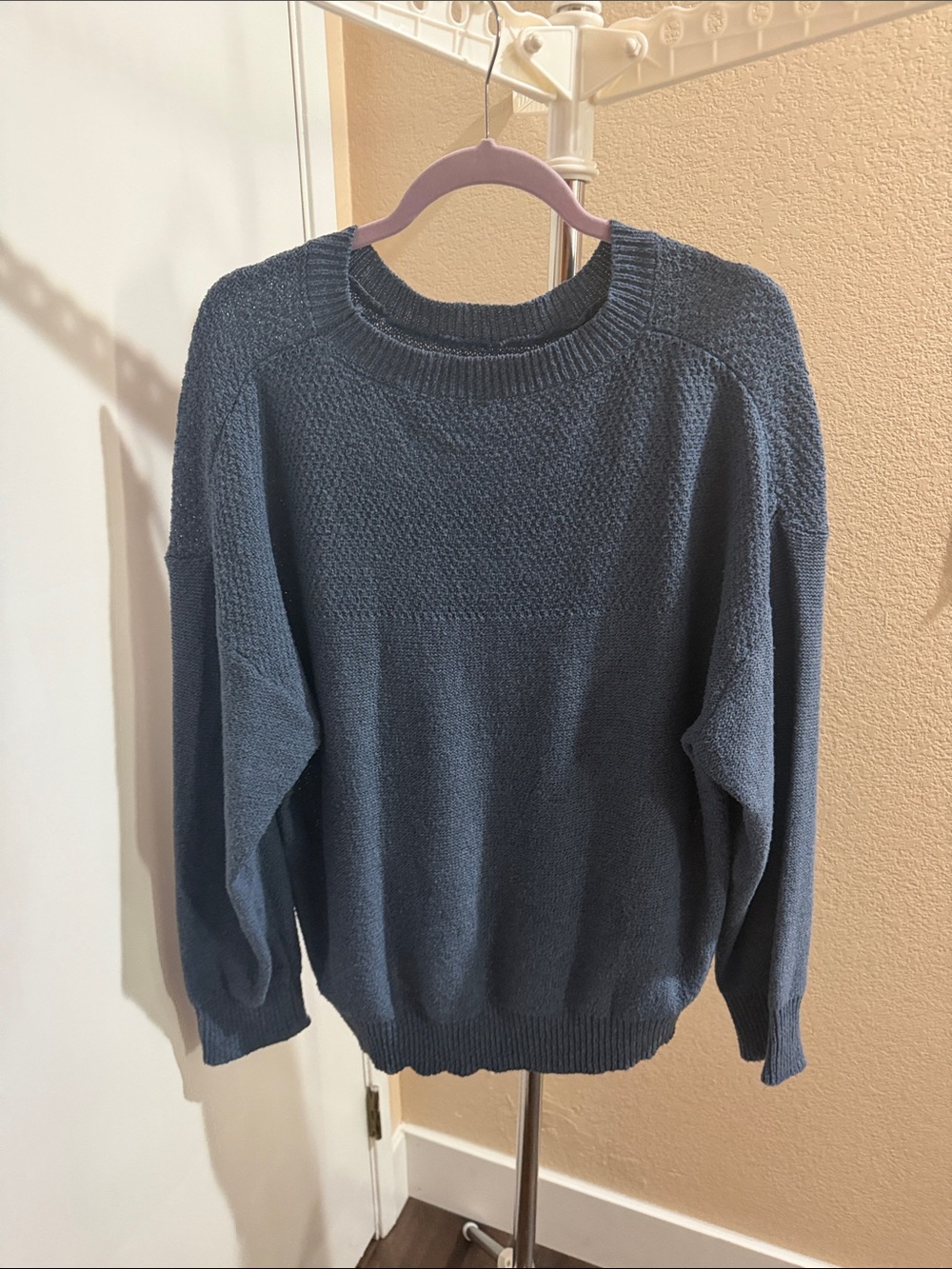 SHEIN Slate Blue Women’s Crewneck Sweater
